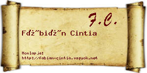 Fábián Cintia névjegykártya